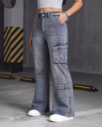 Women's Cargo Jeans D-124