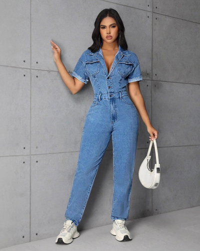 Women's Denim Jumpsuits 65329