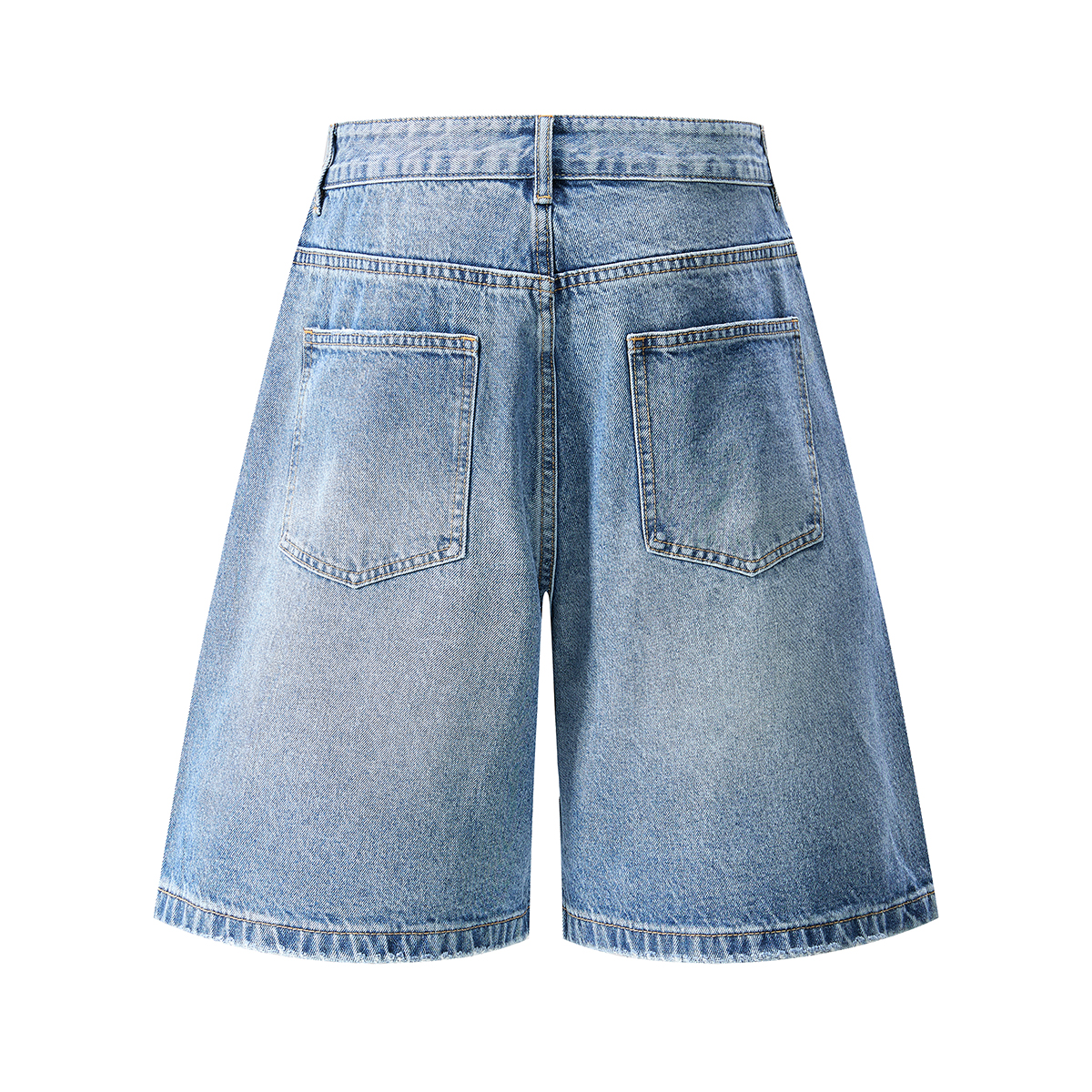 Men's Summer 11.8 oz Baggy Loose Graffiti Printing Denim Bermuda Shorts