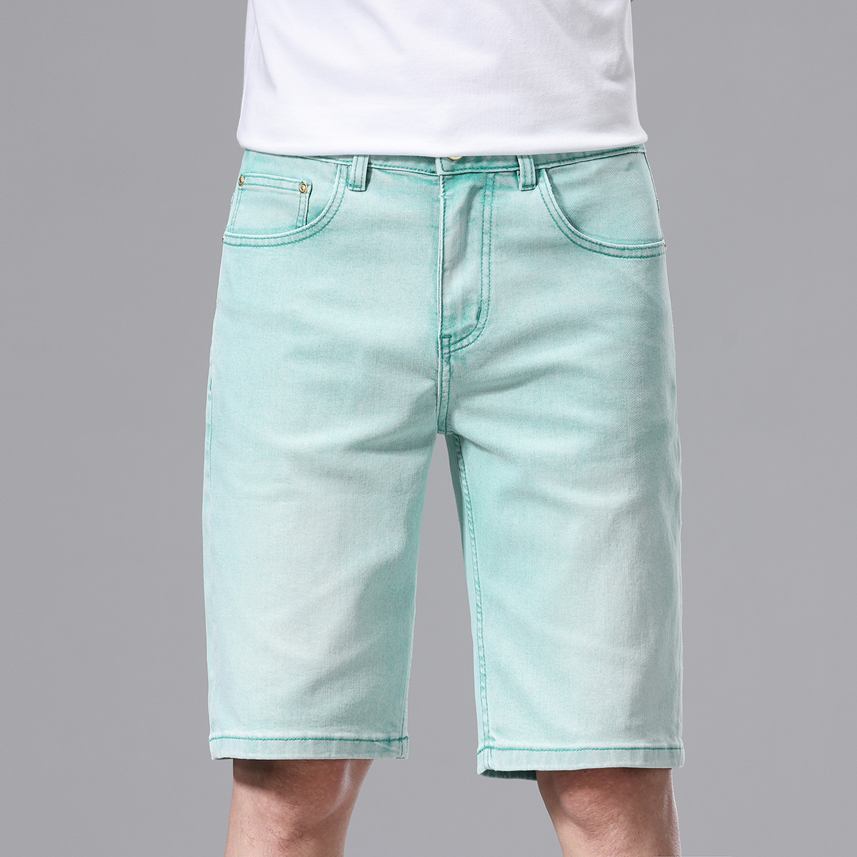 Men's 10.2 OZ Slim Fit Colored Denim Shorts